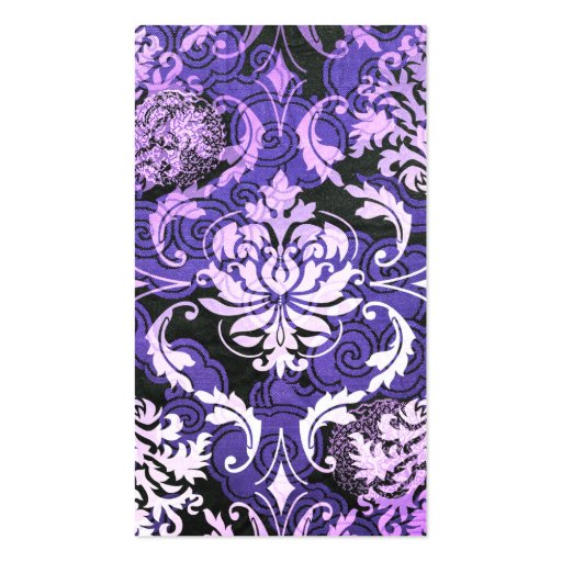 Diamond Damask, SHANGHAI in Purple Business Card Template (front side)