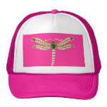 Diamond Emeralds and Gold Dragonfly Trucker Hat