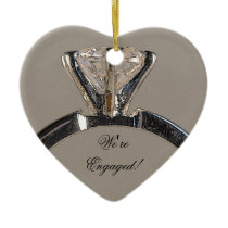 Diamond Engagement Ring Heart Ornament