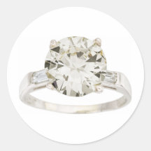 Diamond Engagement Ring Hint Hint Round Stickers