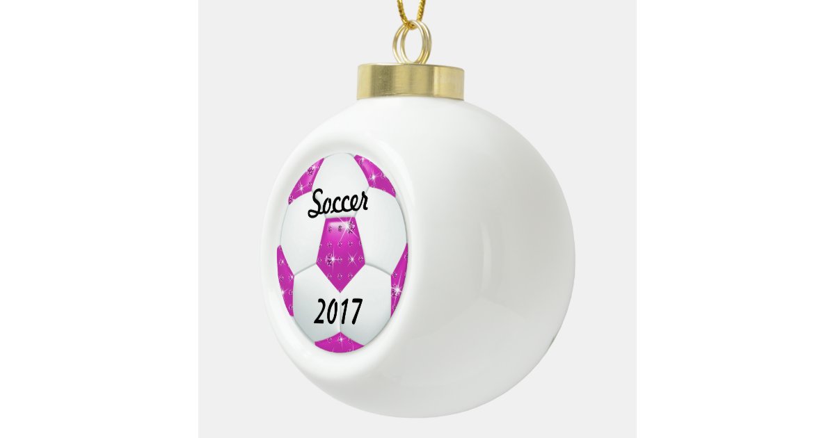 diamond gemstones pinka soccer ball ceramic ball personalized soccer christmas ornaments