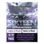 Diamond Glow Sweet Sixteen VIP Pass Invite Purple
