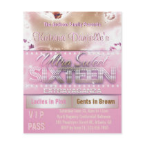 Diamond Glow Sweet Sixteen VIP Pass [Pink Champ] Flyers