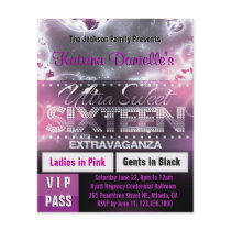 Diamond Glow Sweet Sixteen VIP Pass [Pink] Full Color Flyer