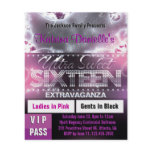 Diamond Glow Sweet Sixteen VIP Pass [Pink] Full Color Flyer