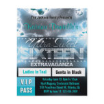 Diamond Glow Sweet Sixteen VIP Pass [Teal] Full Color Flyer