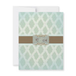 Diamond Green Wedding reception card invitations