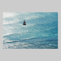 Diamond Head Top view of sail boat posters