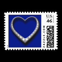 Diamond Heart Blue postage