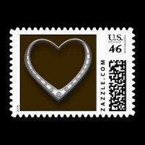 Diamond Heart Brown postage