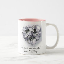 diamond heart, My heart goes Coffee Mugs