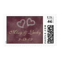 Diamond Heart - Plum Postage Stamp