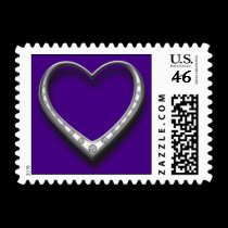 Diamond Heart Purple postage