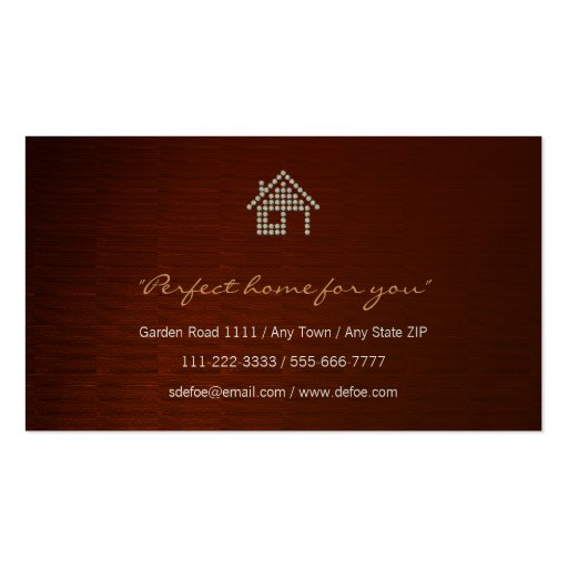 Diamond Home Real Estate Business Card (back side)