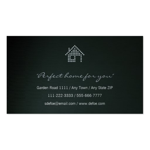 Diamond Home Real Estate Business Card (back side)