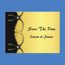 Diamond Jewel Chain Save The Date Wedding Postcard