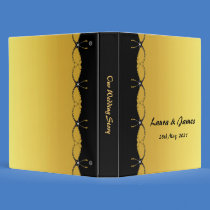 Diamond Jewel Gold Black Wedding Story Binder