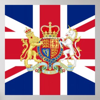 Diamond Jubilee Union Flag and Royal Crest print Diamond Jubilee Union Flag and Royal Crest print