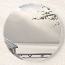 Diamond Lake Winter Marina - No Text Beverage Coasters