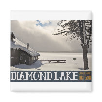 Diamond Lake Winter Marina - No Text Magnet