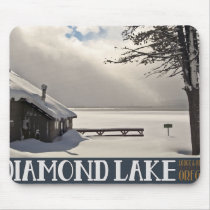 Diamond Lake Winter Marina - No Text Mouse Pad