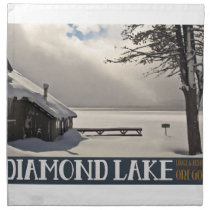 Diamond Lake Winter Marina - No Text Napkin