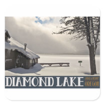 Diamond Lake Winter Marina - No Text Sticker