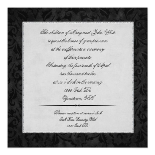 Diamond Laurel Leaf Personalized Invitation