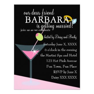 Diamond Martini Custom Invitations