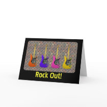 Diamond Metal Guitars Greeting Card