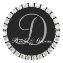 Diamond monogram D customizable seal sticker