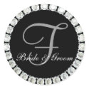 Diamond monogram F customizable seal sticker