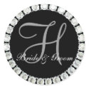 Diamond monogram H customizable seal sticker
