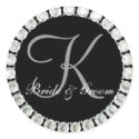Diamond monogram K customizable seal sticker