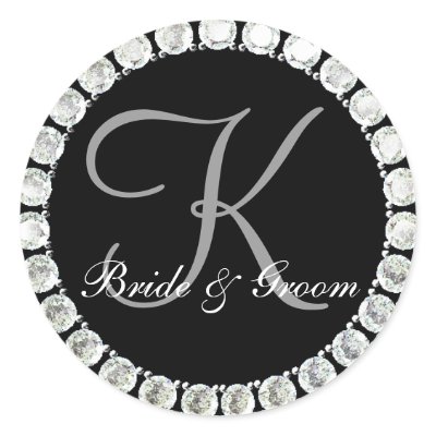 Diamond monogram K customizable seal Stickers