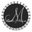Diamond monogram M customizable seal sticker