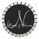 Diamond monogram N customizable seal sticker