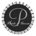 Diamond monogram P customizable seal sticker