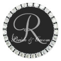 Diamond monogram R customizable seal sticker