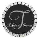 Diamond monogram T customizable seal sticker