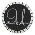 Diamond monogram U customizable seal sticker