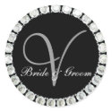 Diamond monogram V customizable seal sticker