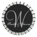 Diamond monogram W customizable seal sticker