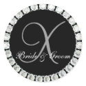 Diamond monogram X customizable seal sticker