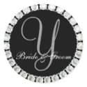 Diamond monogram Y customizable seal sticker