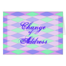 Diamond Pattern change of address template Cards