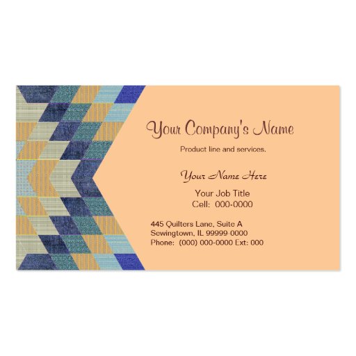 Diamond Pattern Quilt Business Card Templates (front side)