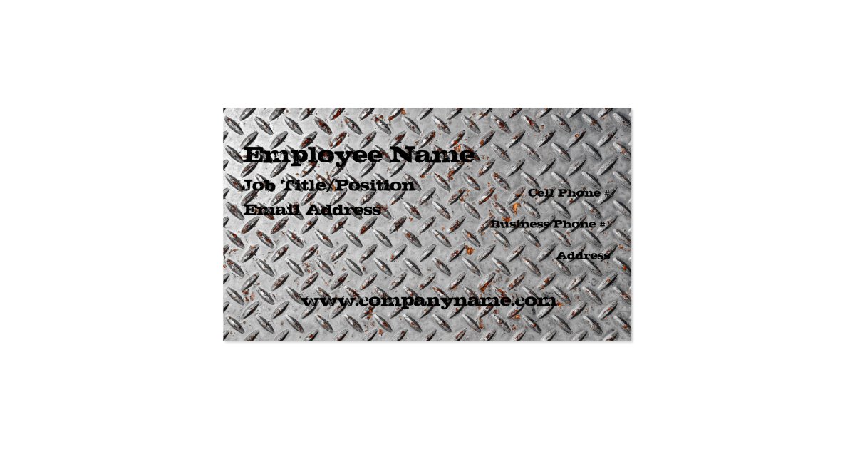 Diamond Plate Business Card Template Zazzle