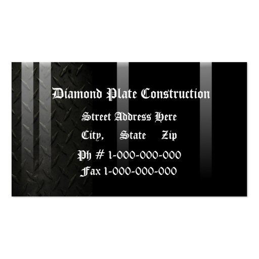 Diamond Plate Design Business Card Template (front side)