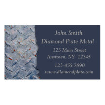 Diamond Plate Metal Business Cards